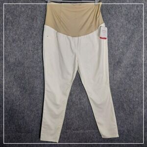 Ingrid Isabel Maternity Jeans 18 White Skinny Crossover Band Stretch Casual